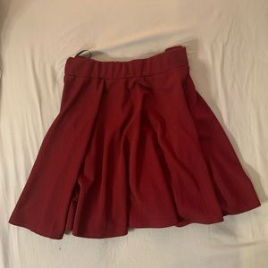 Dark Red Skater Skirt